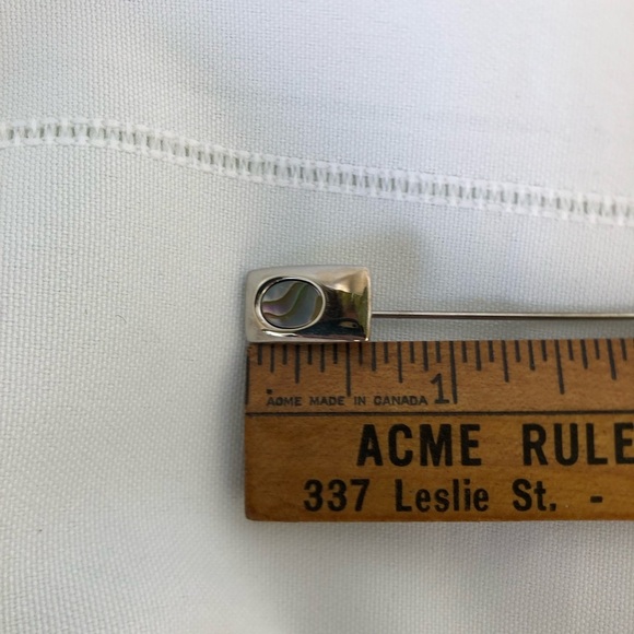 Vtg Tie Pin with Abalone Inlay - Picture 9 of 10